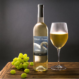 Rótulo De Garrafa De Cerveja Foto Graceful White Swan Personalizada