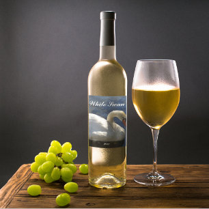 Rótulo De Garrafa De Cerveja Foto Graceful White Swan Personalizada