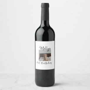 Rótulo De Garrafa De Cerveja Foto moderna de aniversário de um gato de cão