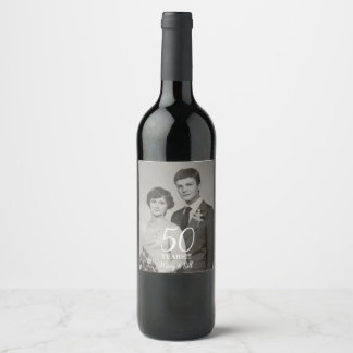 Rótulo De Garrafa De Cerveja foto personalizada de aniversário de casamento mod