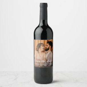 Rótulo De Garrafa De Cerveja Foto personalizada do Noivado Salvar a data