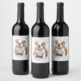 Rótulo De Garrafa De Cerveja Foto Personalizada: Pet Dog Birthday Silver Glitte