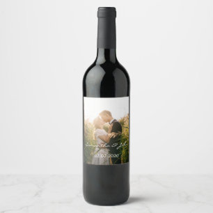 Rótulo De Garrafa De Cerveja Foto personalizada simples de casamento