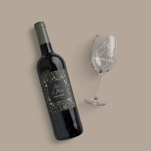 Rótulo De Garrafa De Cerveja Fotografia de casado arco d'água botânica mr & mrs