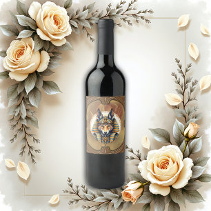 Rótulo De Garrafa De Cerveja Fox Retrato de Steampunk Anubis