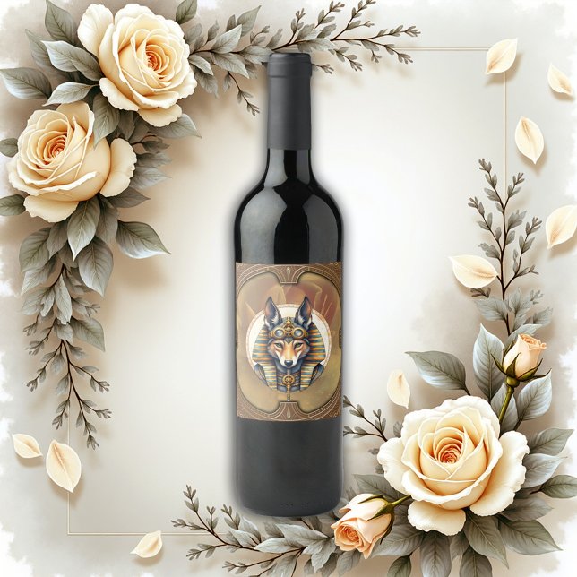 Rótulo De Garrafa De Cerveja Fox Retrato de Steampunk Anubis (Criador carregado)