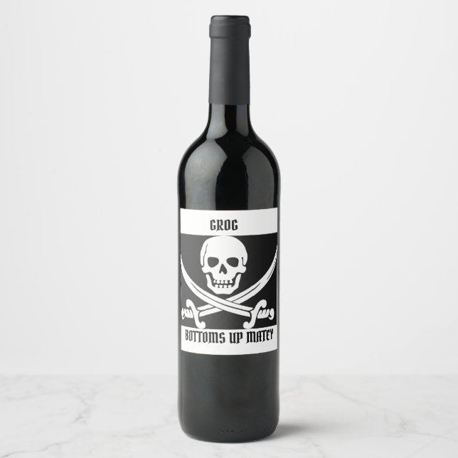 RÓTULO DE GARRAFA DE CERVEJA FRASCO PIRATE GROG (Frente)