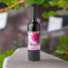 Rótulo De Garrafa De Cerveja Frilly Pink e Magenta Dahlia