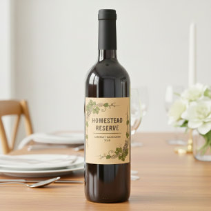 Rótulo De Garrafa De Cerveja Fronteira de Vinhedo Vintage