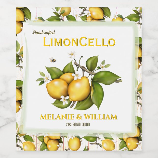 Rótulo De Garrafa De Cerveja Fruta de limão Botânica (Rótulo Único)