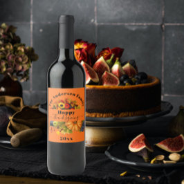 Rótulo De Garrafa De Cerveja Frutas De Queda E Folhagem Feliz Ação De Graças