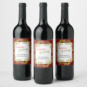 Rótulo De Garrafa De Cerveja Frutas Vermelhas Personalizadas Azevinho Verde Fol