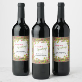 Rótulo De Garrafa De Cerveja Frutas Vermelhas Personalizadas Azevinho Verde Fol