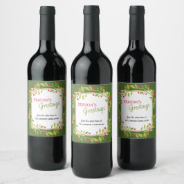 Rótulo De Garrafa De Cerveja Frutas Vermelhas Personalizadas Azevinho Verde Fol