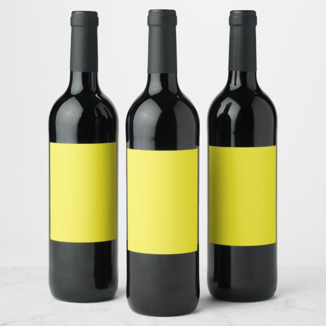 Rótulo De Garrafa De Cerveja Fundo Amarelo Sólido Vibrante (Garrafas)