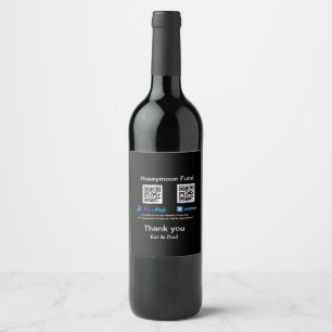 Rótulo De Garrafa De Cerveja Fundo de lua de mel PayPal Venmo código QR obrigad