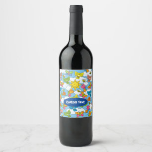 Rótulo De Garrafa De Cerveja Fundo dos animais do bebê