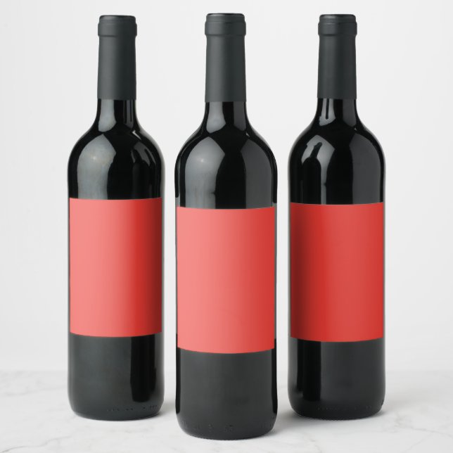 Rótulo De Garrafa De Cerveja Fundo Vermelho Sólido Negrito (Garrafas)