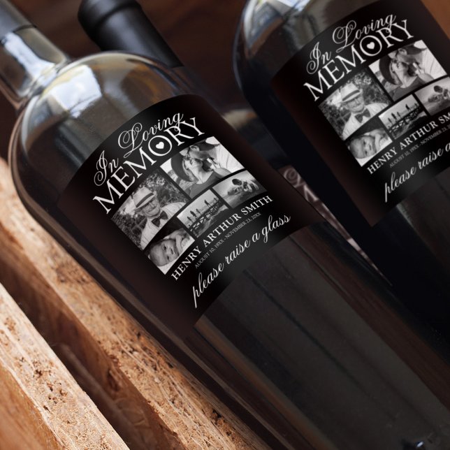Rótulo De Garrafa De Cerveja Funeral Memorial | Levantar uma Lembrança de Vidro (Criador carregado)