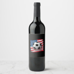 Rótulo De Garrafa De Cerveja Futebol patriótico 4 de julho homens EUA bandeira