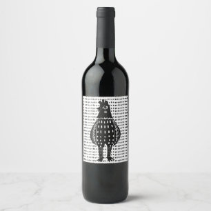 Rótulo De Garrafa De Cerveja Galinha de Linocut