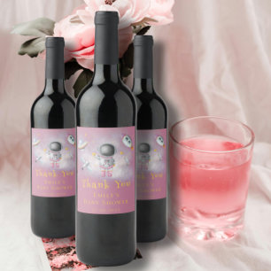 Rótulo De Garrafa De Cerveja Garota espacial Chá de fraldas astronauta de fogue