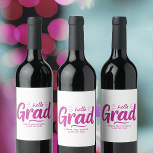 Rótulo De Garrafa De Cerveja Garota Legal Rosa Quente Graduação Letra Script