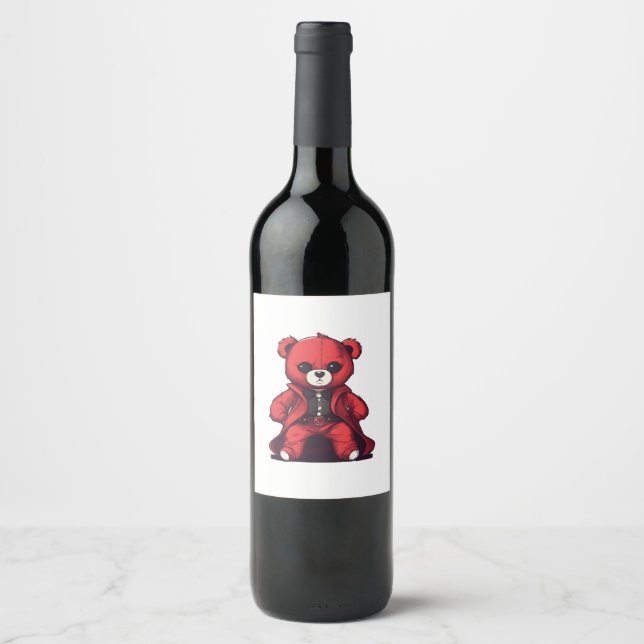 Rótulo De Garrafa De Cerveja Garoto vermelho-ursinho (Frente)