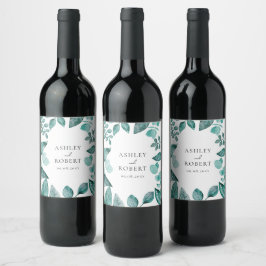 Rótulo De Garrafa De Cerveja Garrafa de Casamento Personalizado Elegante Teal G