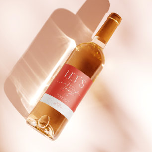 Rótulo De Garrafa De Cerveja Garrafa de Casamento Personalizado Mínimo Rosa Mod