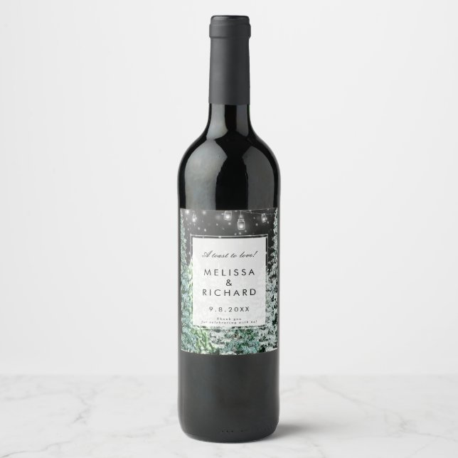 Rótulo De Garrafa De Cerveja garrafa de chá de casamento de Natal de inverno (Frente)