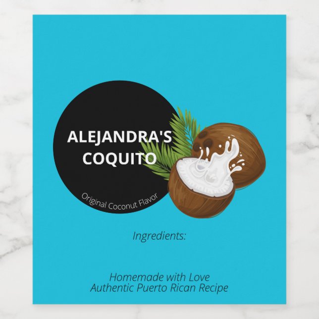 Rótulo De Garrafa De Cerveja Garrafa de coco branco moderno (Rótulo Único)