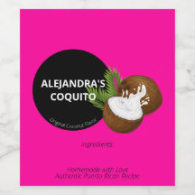 Garrafa de Coquito de Coco Rosa Vibrante Moderno