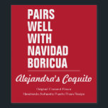 Rótulo De Garrafa De Cerveja Garrafa de coquito festiva minimalista moderna<br><div class="desc">Elevem sua marca e aumentem suas vendas de coquito neste feriado com nossas etiquetas de garrafa de vinho festivas e minimalistas. Apresentando um fundo vermelho vibrante e um texto em bloco branco e em negrito que diz "Pairs Good with Navidad Boricua", estas etiquetas adicionam um toque de humor e alegria...</div>