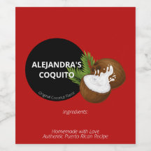 Garrafa de Coquito Festiva Vermelha Moderna com Sa
