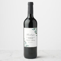 Garrafa de Vinho de Casamento Elegante Minimalista