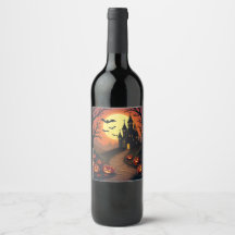 Garrafa de Vinho de Halloween