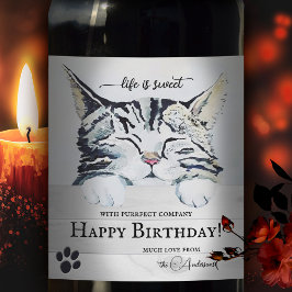 Rótulo De Garrafa De Cerveja Gatinho doce Rótulo de Vinho de Aniversário