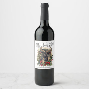 Rótulo De Garrafa De Cerveja Gato Clássico Yule