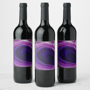 Rótulo De Garrafa De Cerveja Geodo Roxo Girado Caído