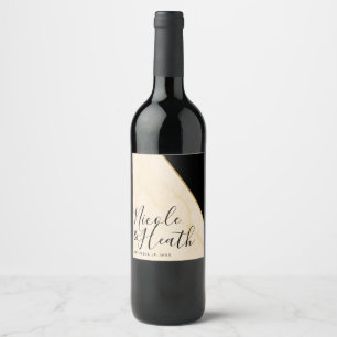 Rótulo De Garrafa De Cerveja Geometria Dourada Luxo Marmore Ivory & Gold Casame