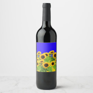 Rótulo De Garrafa De Cerveja Girassóis - Liberdade Ucrânia Paz Bandeira Ucran