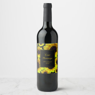 Rótulo De Garrafa De Cerveja Girassol amarelo brilhante bonito - alguma ocasiã