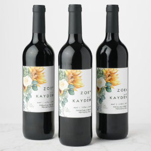 Rótulo De Garrafa De Cerveja Girassol do País Negrito Rótulo De Vinho De Ca
