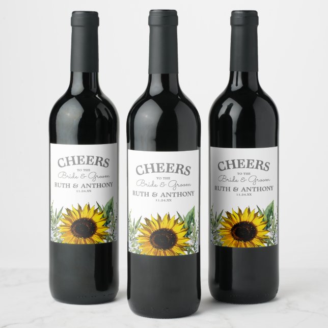 Rótulo De Garrafa De Cerveja Girassol|Rótulo de Vinho de Casamento Daisy (Garrafas)