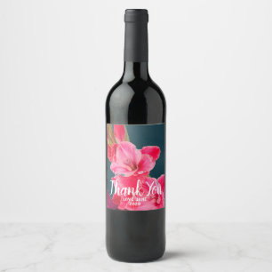 Rótulo De Garrafa De Cerveja Gladiolos rosa presente moderno de agradecimento f