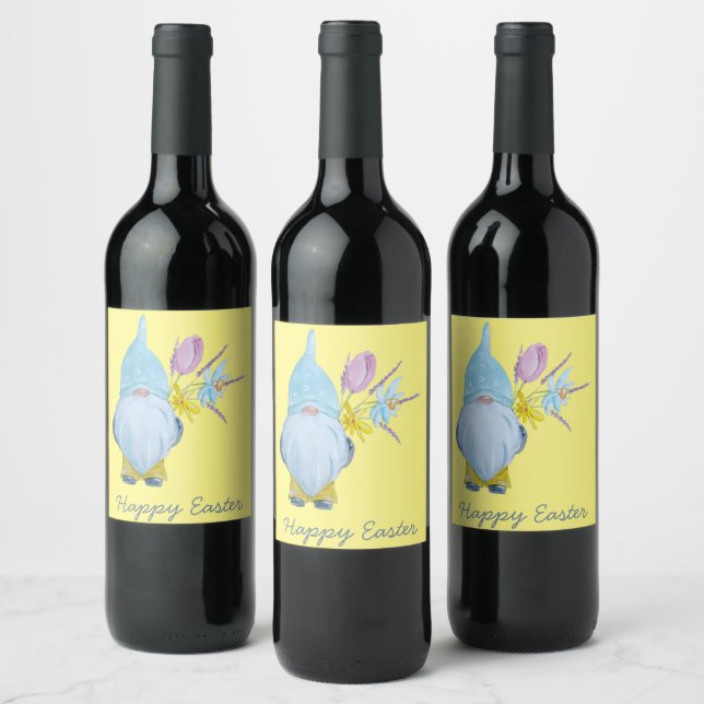 Rótulo De Garrafa De Cerveja Gnome da Primavera Feliz Páscoa (Garrafas)