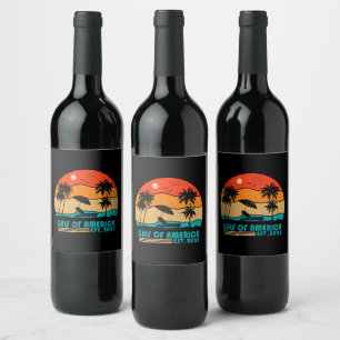 Rótulo De Garrafa De Cerveja Golfo da América vintage design patriótico america