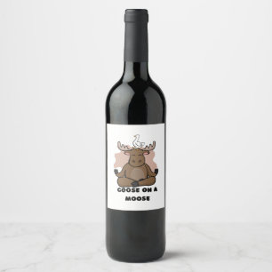 Rótulo De Garrafa De Cerveja Goose em um Animal Moose Engraçado