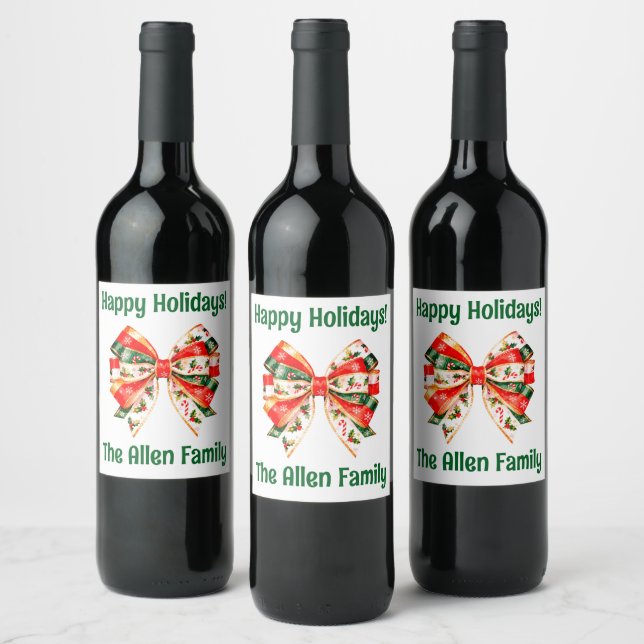 Rótulo De Garrafa De Cerveja Gorgeous holiday wine bottle personalized (Garrafas)